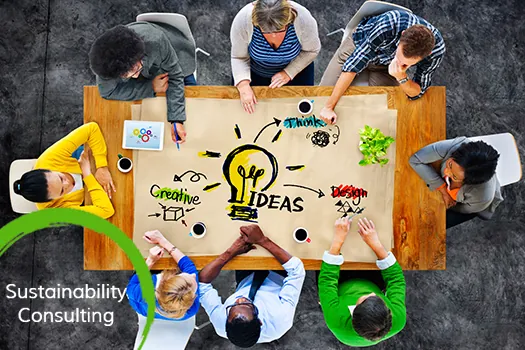 A team working around a table with ideas
