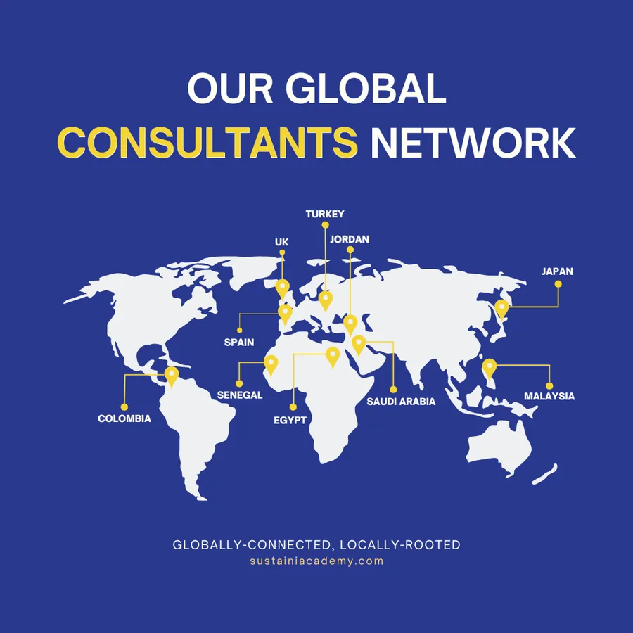Map of Sustainia Academy's global consultants network across ten countries