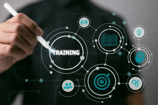 A hand drawing a training diagram